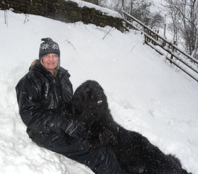 Stride and Suzanne in the snow